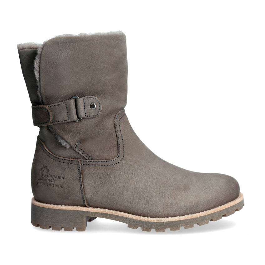 Felia Igloo Grey Nobuck, Leather boots with sheepskin lining