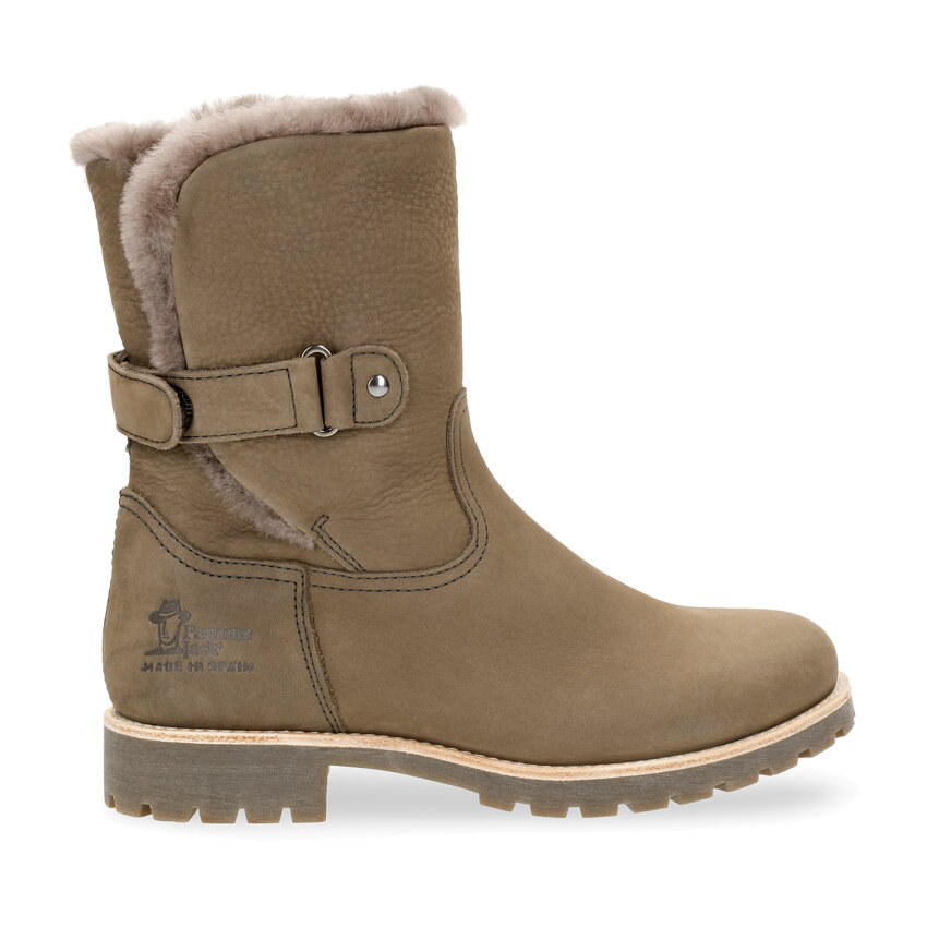 Felia Igloo Grey Nobuck, Leather boots with sheepskin lining