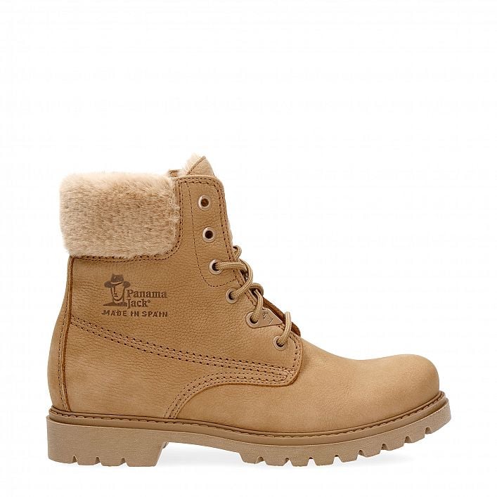 Felicia Camel Nobuck, Leather boots with leather lining