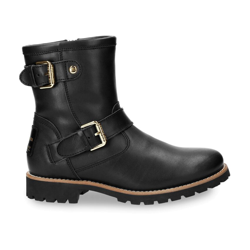Felina Igloo Trav Black Napa, Black leather boot with lining of sheepskin
