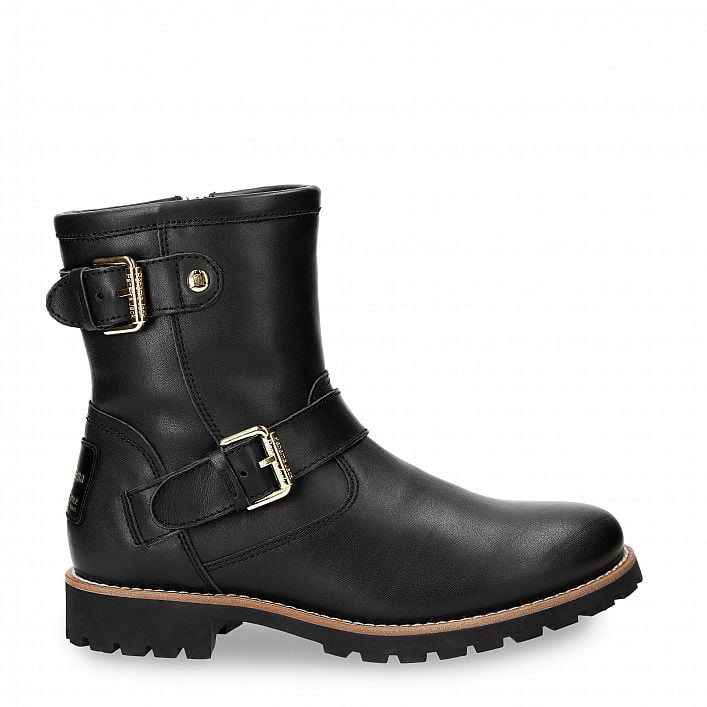 Felina Igloo Trav Black Napa, Leather boots with sheepskin lining