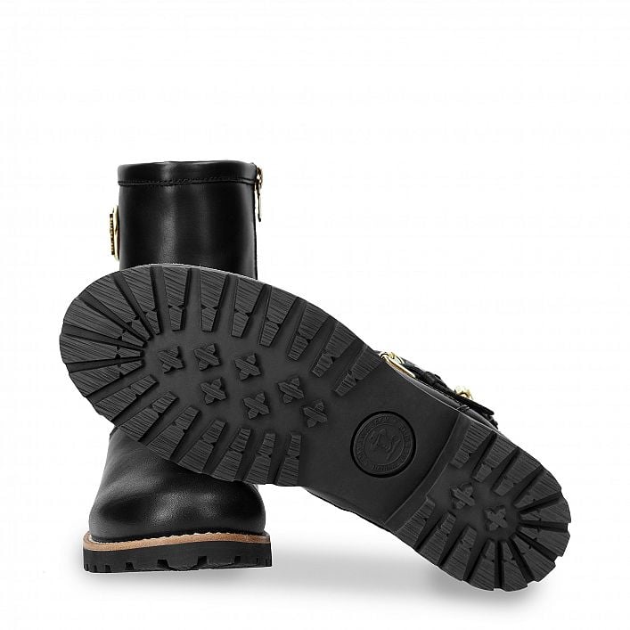 Felina Igloo Trav Black Napa, Flat women's Boot  WATERPROOF Black Napa Leather.