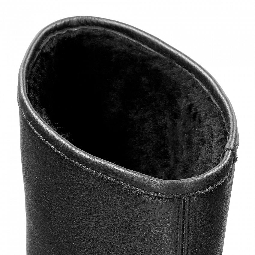 Finland Igloo Black Napa, Flat women's Boot with 