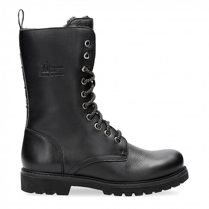 Fiorela Black Napa, Leather boots with warm lining