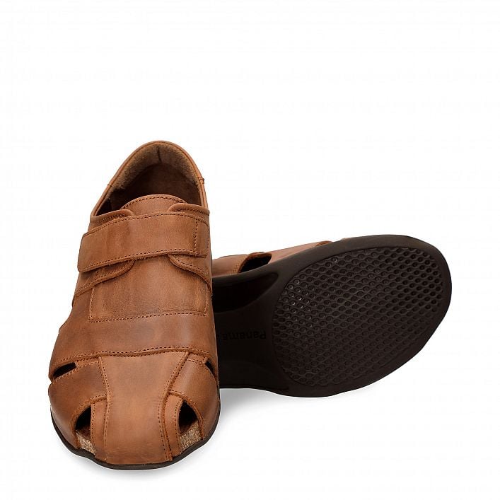 Fletcher Basics Cuero Napa Grass, Halfopen men's shoes  Natural greased nappa leather.