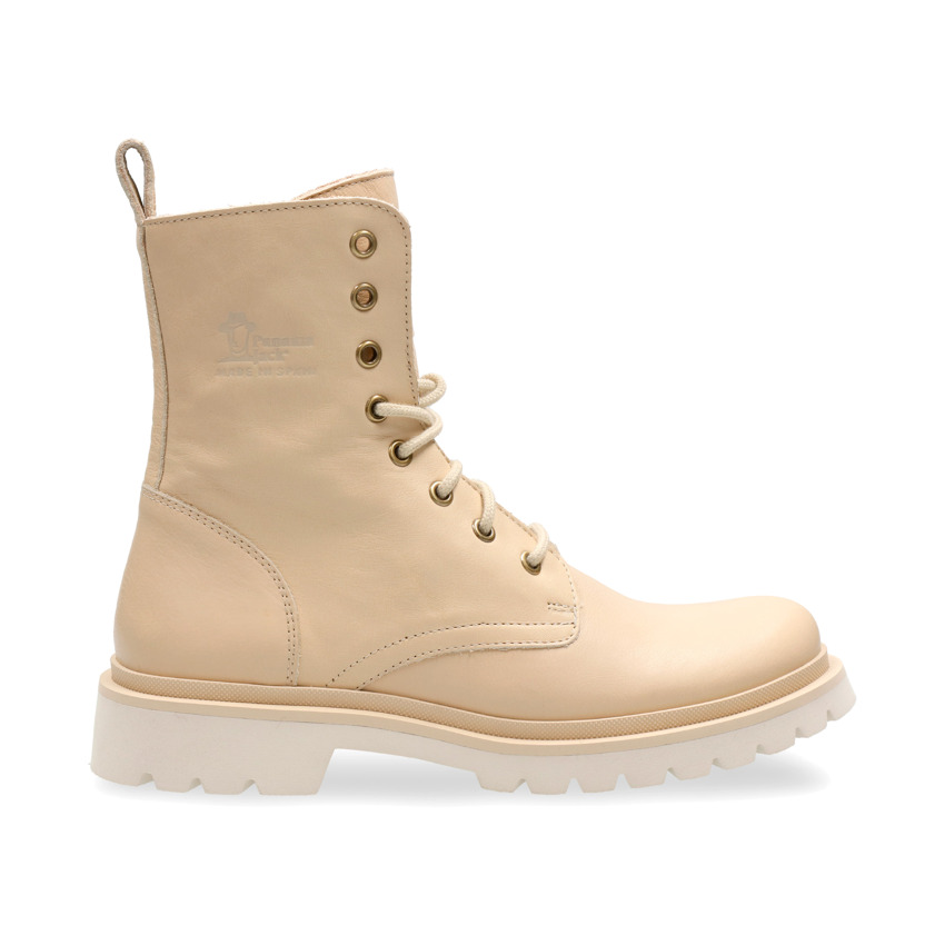 Florida Beige Napa, Womens beige leather boots with leather lining
