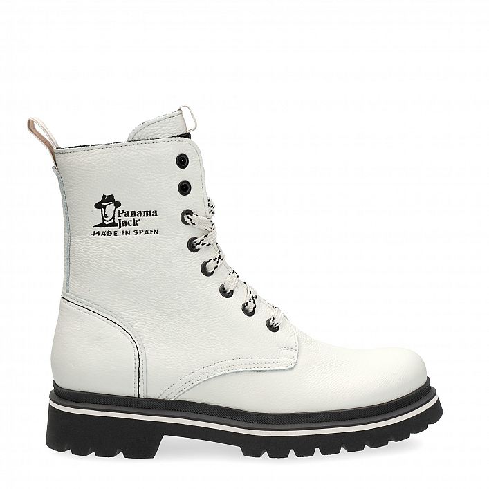 Fortune White Napa, Leather boots with leather lining