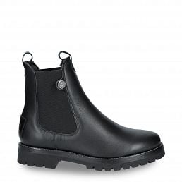 Francesca Igloo, Chelsea boot in black with sheepskin lining