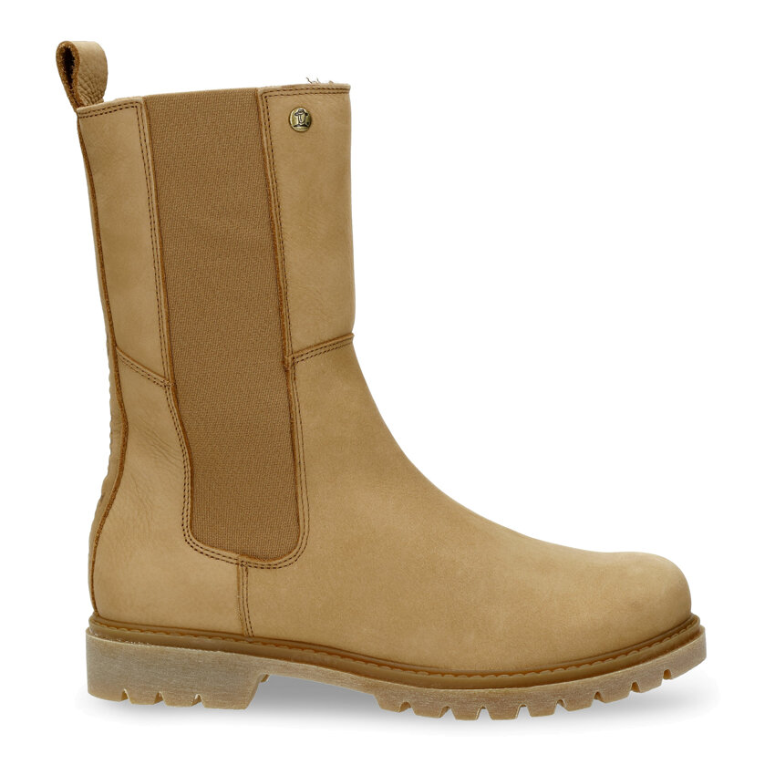 Fresno Igloo Camel Nobuck, Leather boots with sheepskin lining