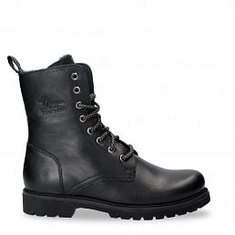 Frisia Black Napa, Leather boots with warm lining