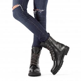 Frisia Igloo Black Napa, Flat women's Boot