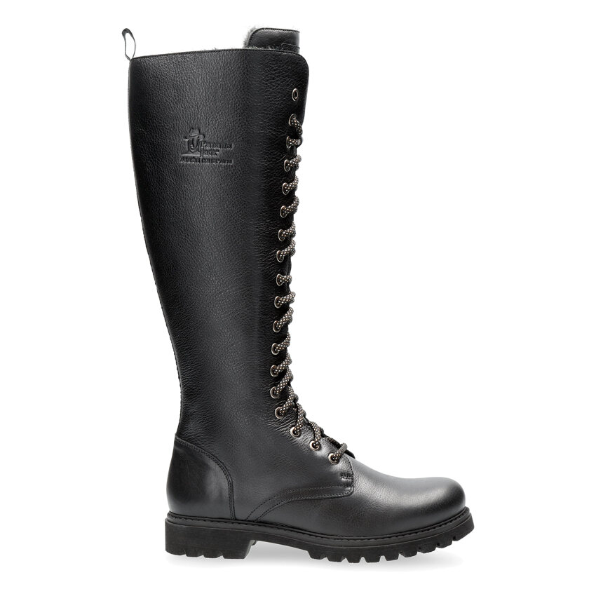 Furia Black Napa, Leather boots with warm lining