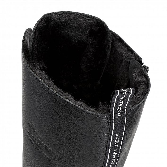 Furia Schwarz Napa, Flacher Damenstiefel mit Warmfutter