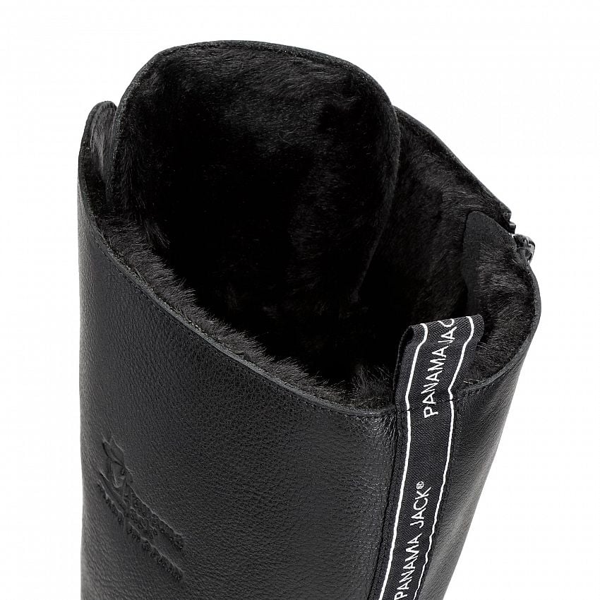 Furia Black Napa, Flat women's Boot with Warm lining.