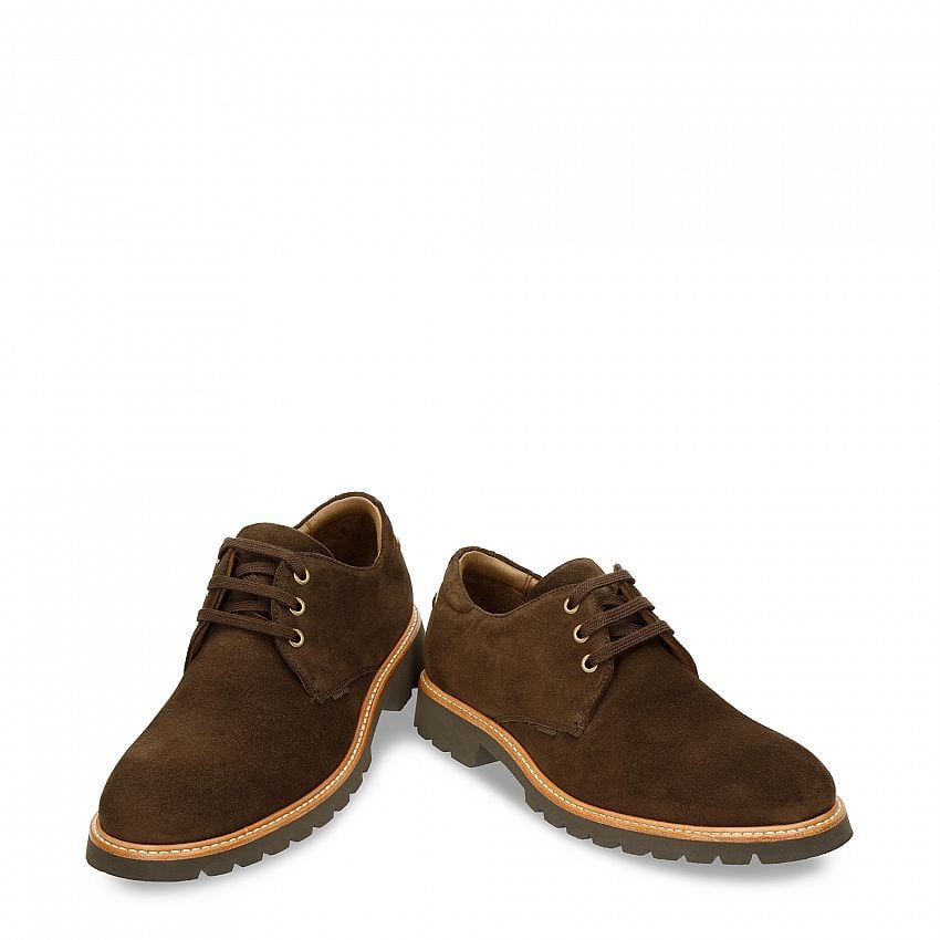 Gadner Brown Velour, Flat men's Shoe Made in Spain