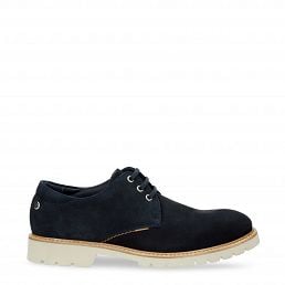 Gadner Navy blue Velour, Flat men's Shoe
