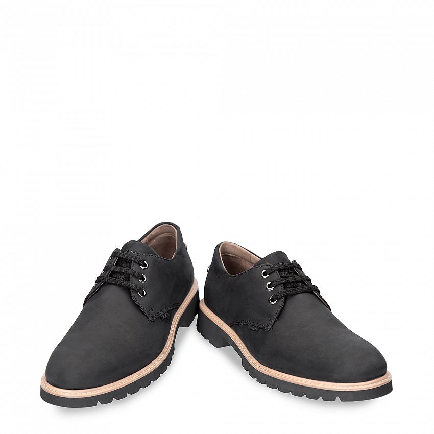 Gadner Black Napa Grass, Flat men's Shoe Made in Spain