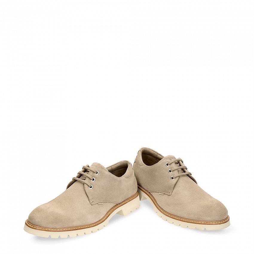 Gadner Taupe Velour, Flat men's Shoe  Taupe suede.