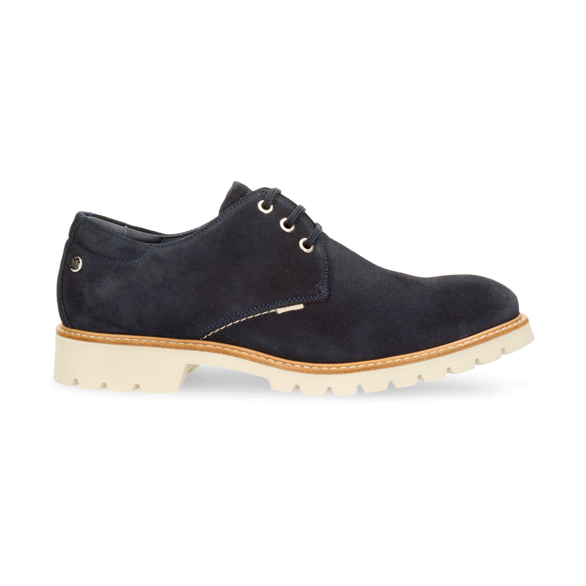 Gadner Navy blue Velour, Leather shoe with leather lining