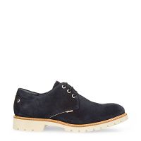 Gadner Navy blue Velour, Leather shoe with leather lining