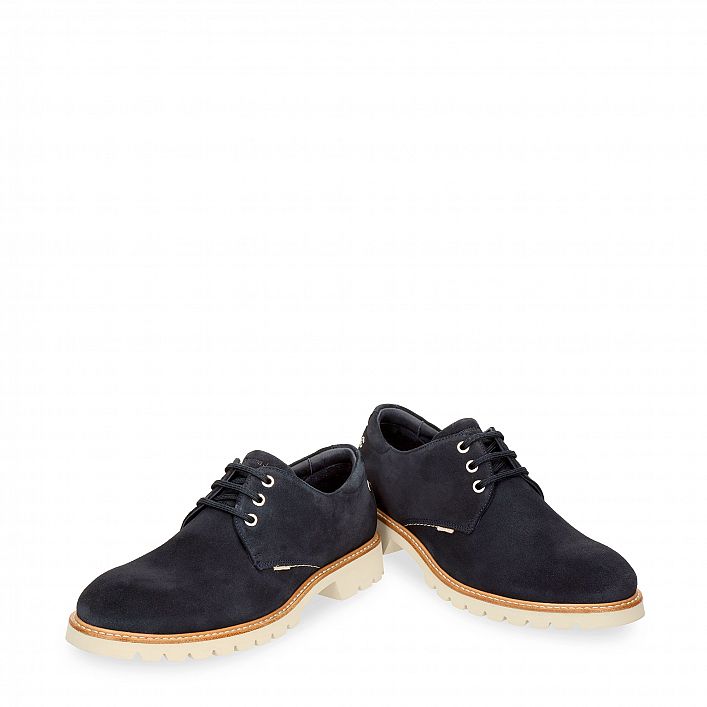 Gadner Navy blue Velour, Flat men's Shoe  Navy suede.
