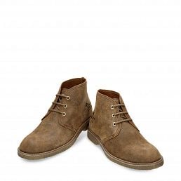 Gael Brown Velour, Flat men's ANKLE Boot