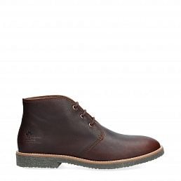 Gael Chestnut Napa Grass, Leather ankle boots with leather lining
