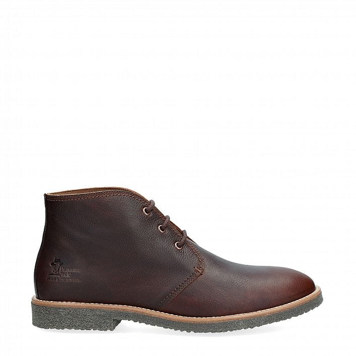 Gael Chestnut Napa Grass, Leather ankle boots with leather lining