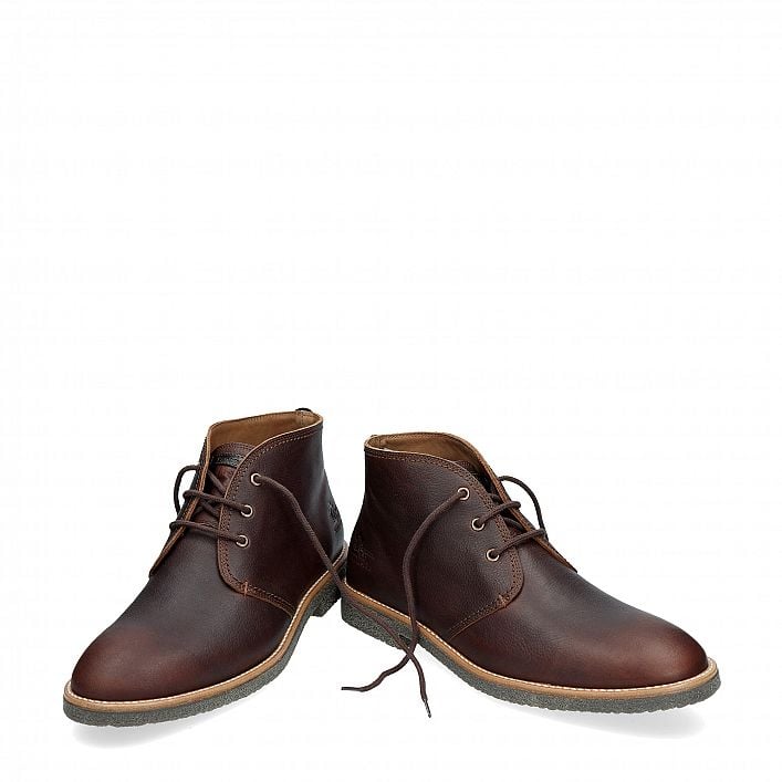 Gael Chestnut Napa Grass, Flat men's ANKLE Boot  WATERPROOF Chestnut Oiled Napa Leather.