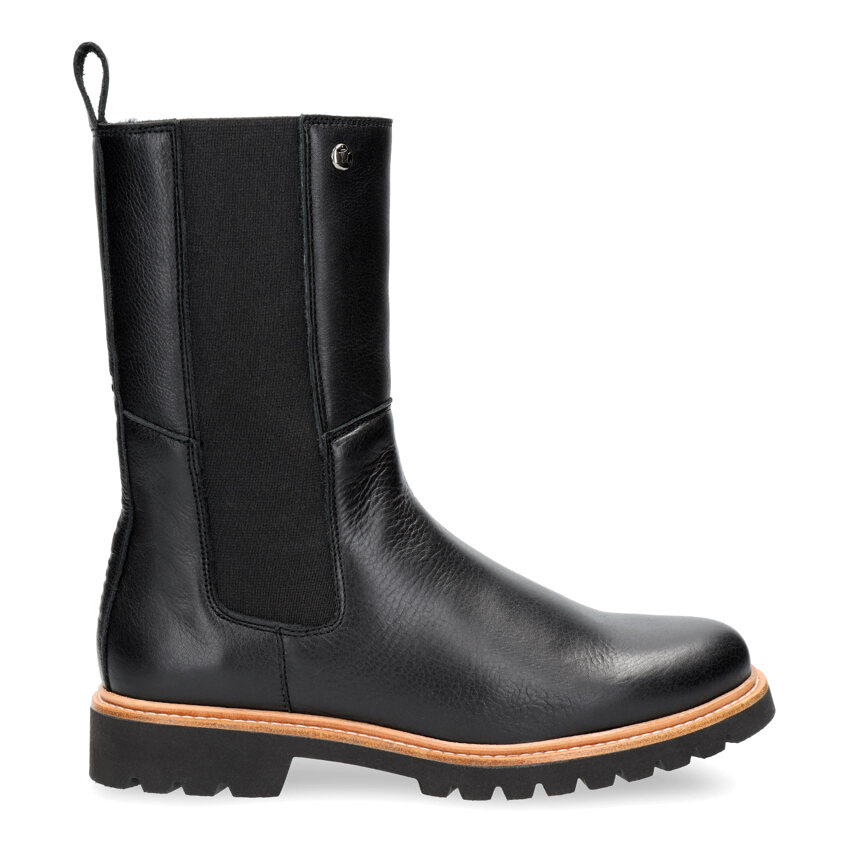 Galy Igloo Black Napa, Leather boots with sheepskin lining