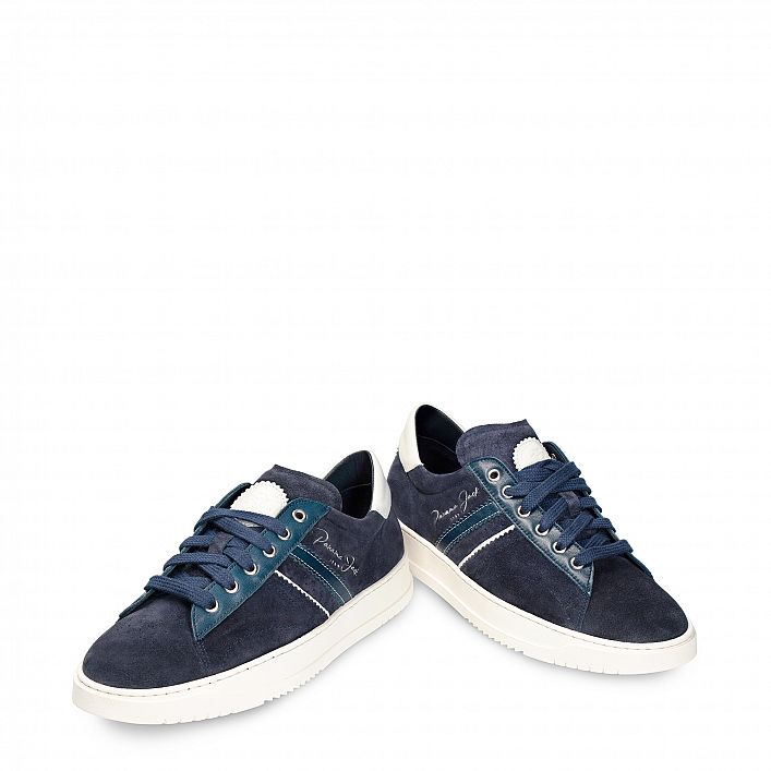 Game Navy blue Velour, Flat men's Shoe Made in Spain
