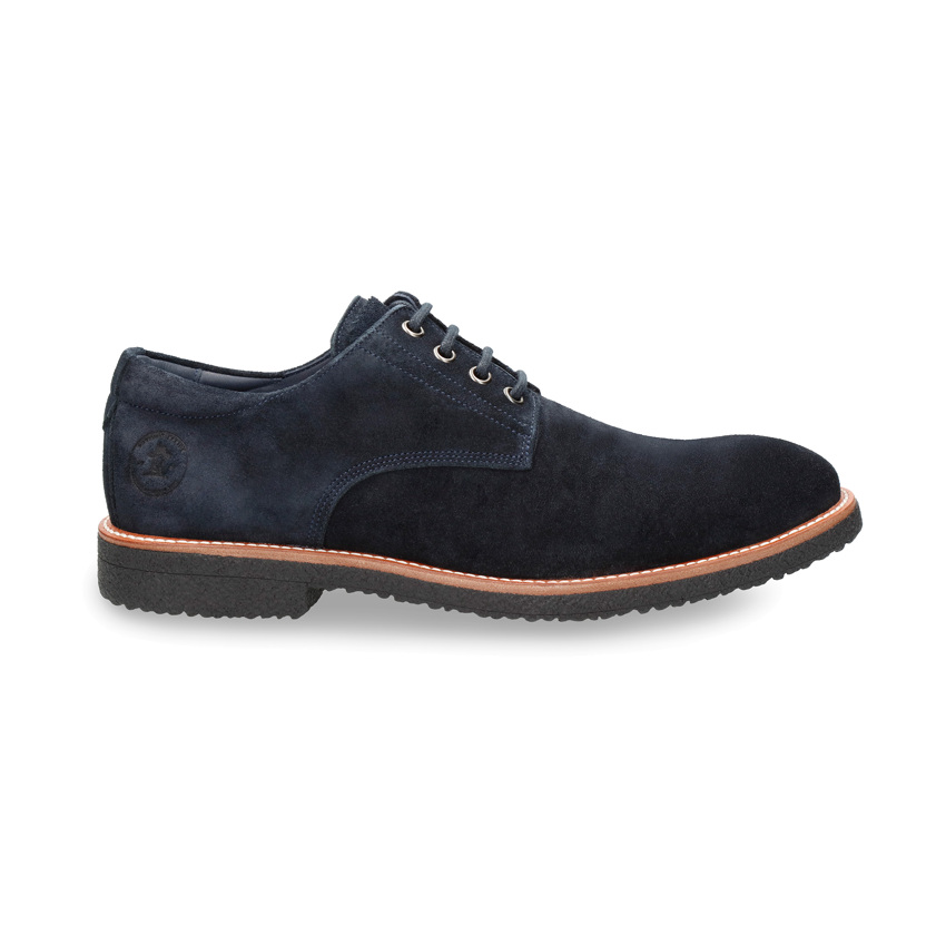 Gante Navy blue Velour, Leather shoe with leather lining