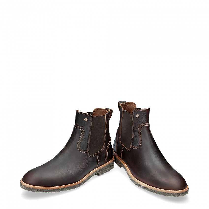 Garnock Chestnut Napa Grass, Flat men's ANKLE Boot  WATERPROOF Chestnut Oiled Napa Leather.