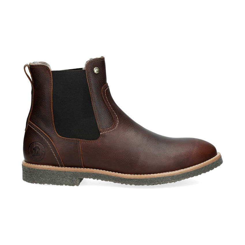 Garnock Igloo Chestnut Napa Grass, Leather ankle boots with sheepskin lining