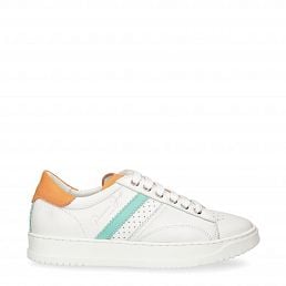 Gia, Womens white leather shoes with leather lining
