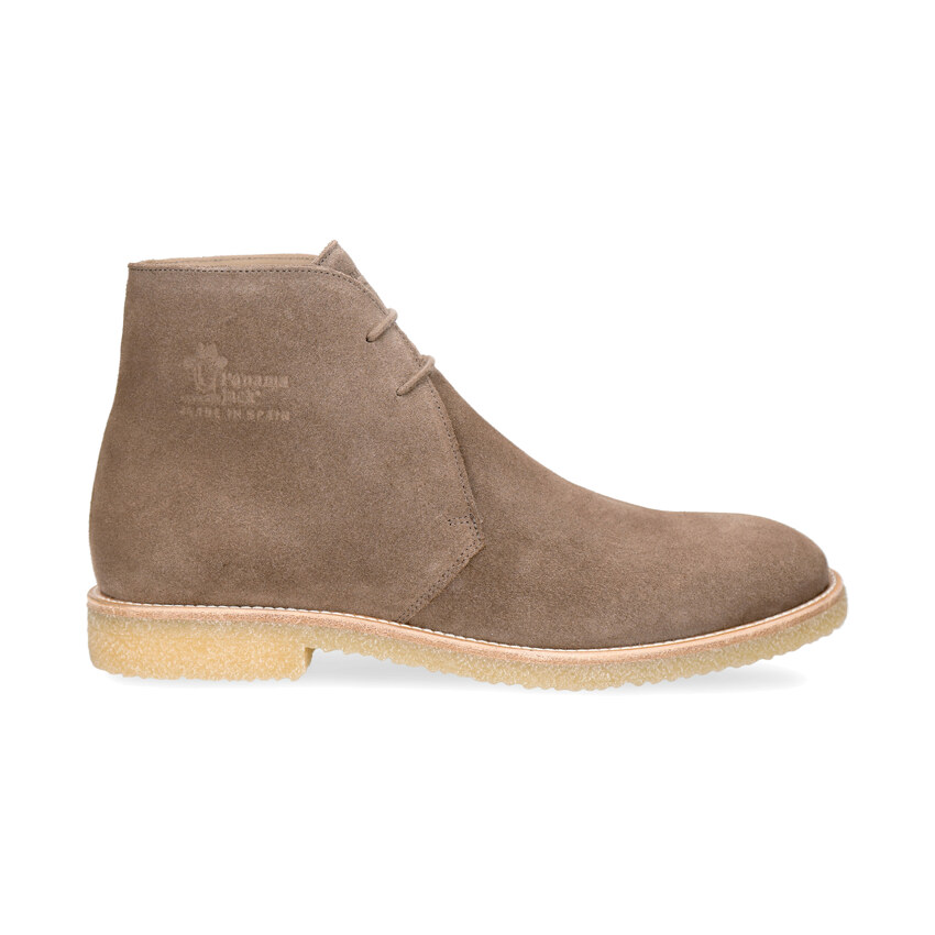 Gildo Stone Velour, Mens stone suede leather ankle boots with leather lining