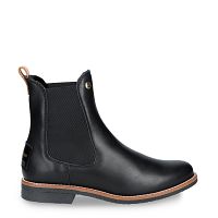 Gillian Igloo Trav Black Napa, Black leather ankle boot with a lining of sheepskin