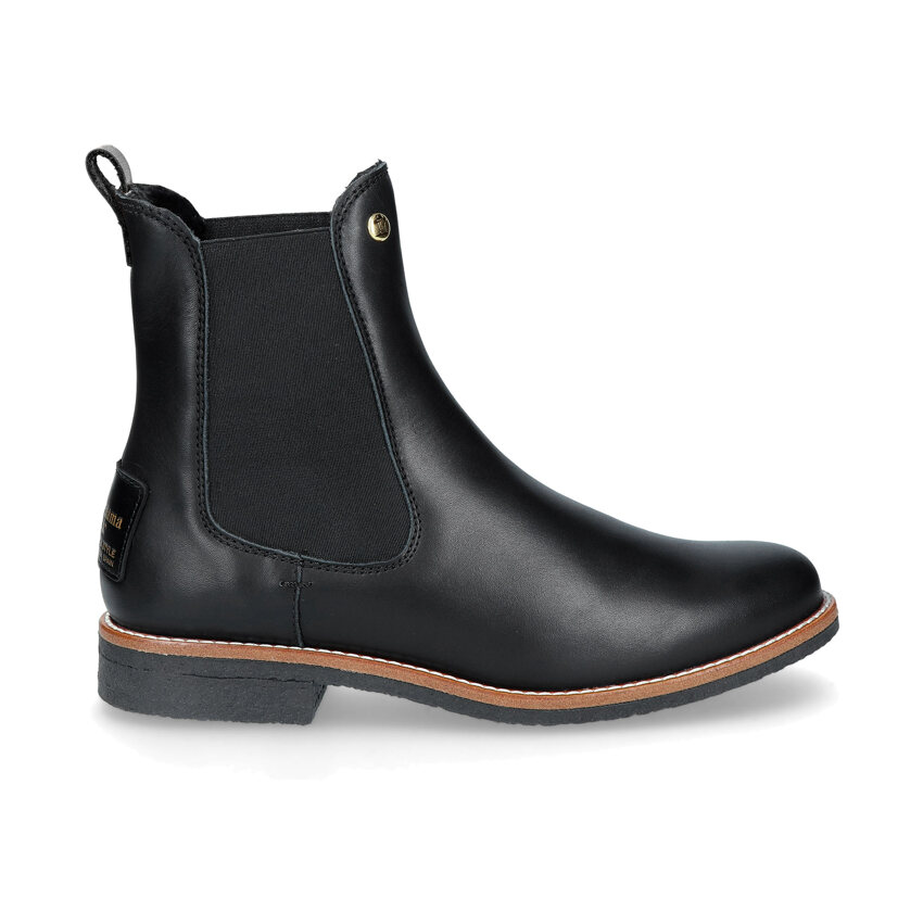 Gillian Igloo Trav Black Napa, Leather ankle boots with sheepskin lining