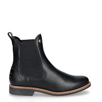 Gillian Igloo Trav Black Napa, Leather ankle boots with sheepskin lining