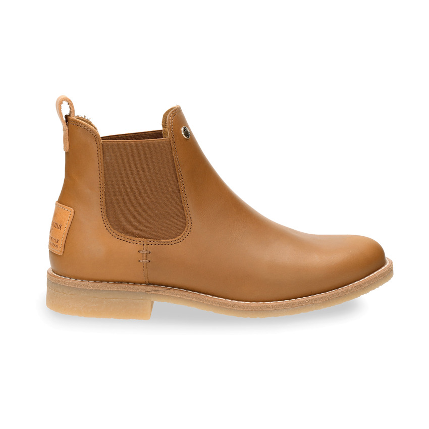 Giordana Trav Camel Pull-Up, Leather ankle boots with leather lining