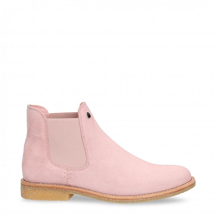 Giorgia Pink Velour, Leather ankle boots with leather lining