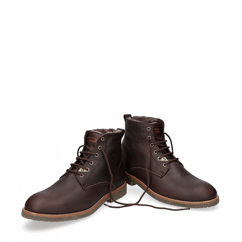 Glasgow Igloo Brown Napa Grass, Flat men's ANKLE Boot  WATERPROOF Brown Oiled Napa Leather.