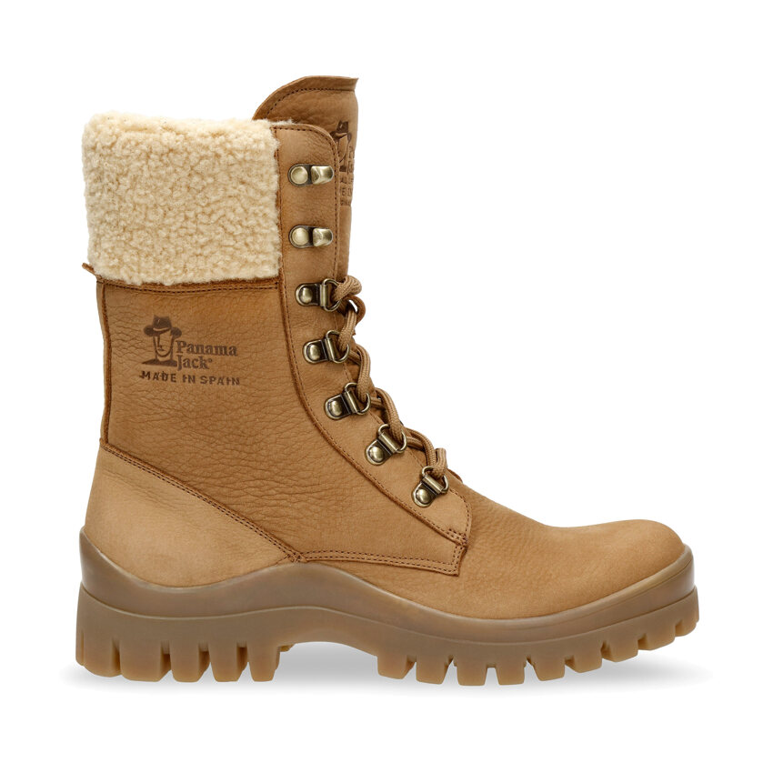 Heid Camel Nobuck, Leather boots with warm lining
