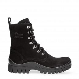 Hongkong Black Velour, Leather boots with leather lining