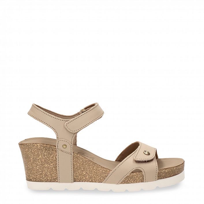 Julia Taupe Napa, Sandals with leather lining