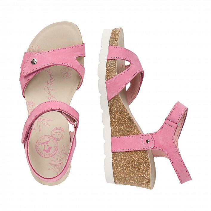 Julia Pink Nobuck, Wedge sandals with Leather lining.