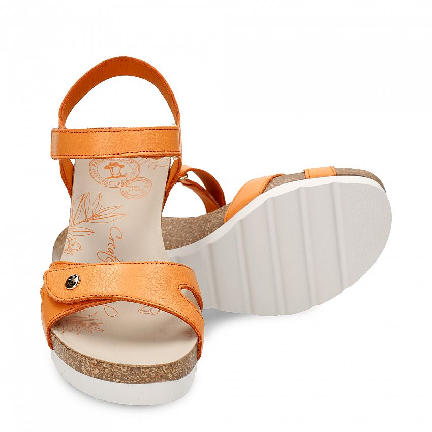 Julia Orange Napa, Wedge sandals  