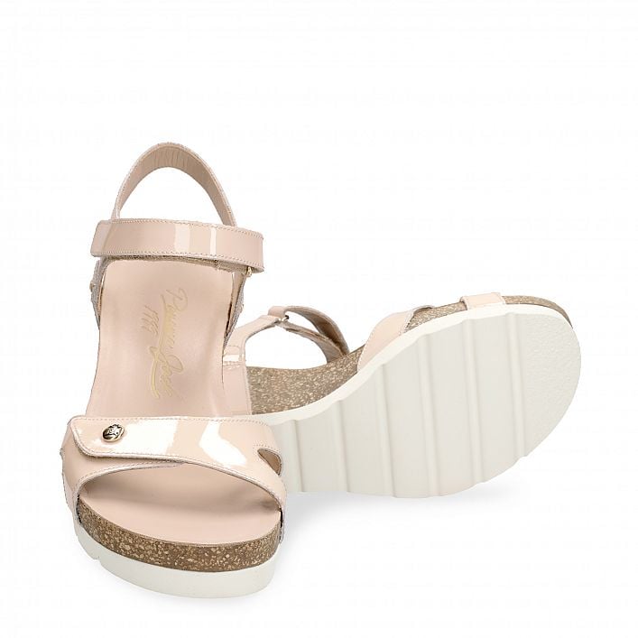 Julia Pink Charol, Wedge sandals  