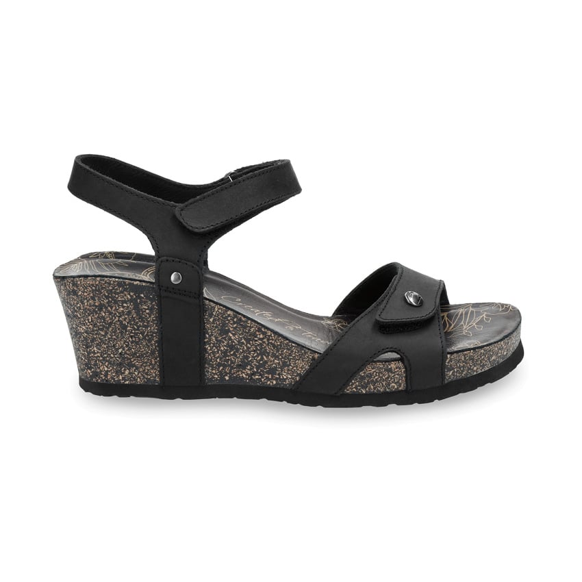 Julia Basics Black Napa Grass, Woman sandals in leather with leather lining