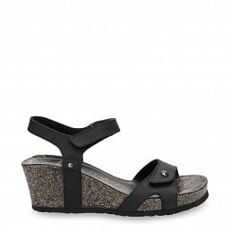 Julia Basics Black Napa Grass, Woman sandals in leather with leather lining